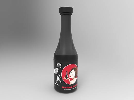 微醺美人红酒LOGO+瓶贴设计