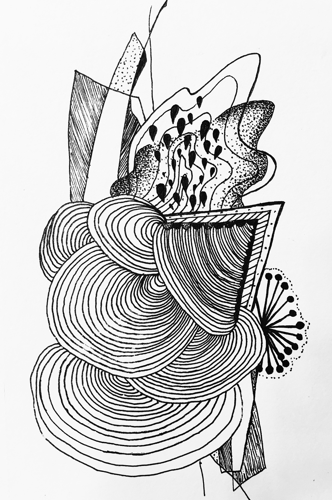 黑白点线面插画