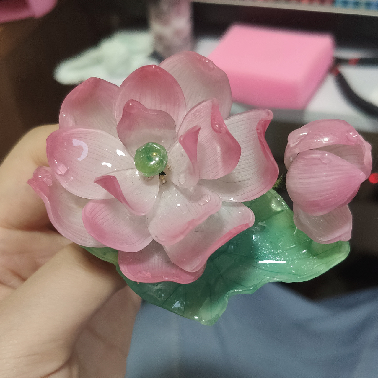 热缩片荷花发簪