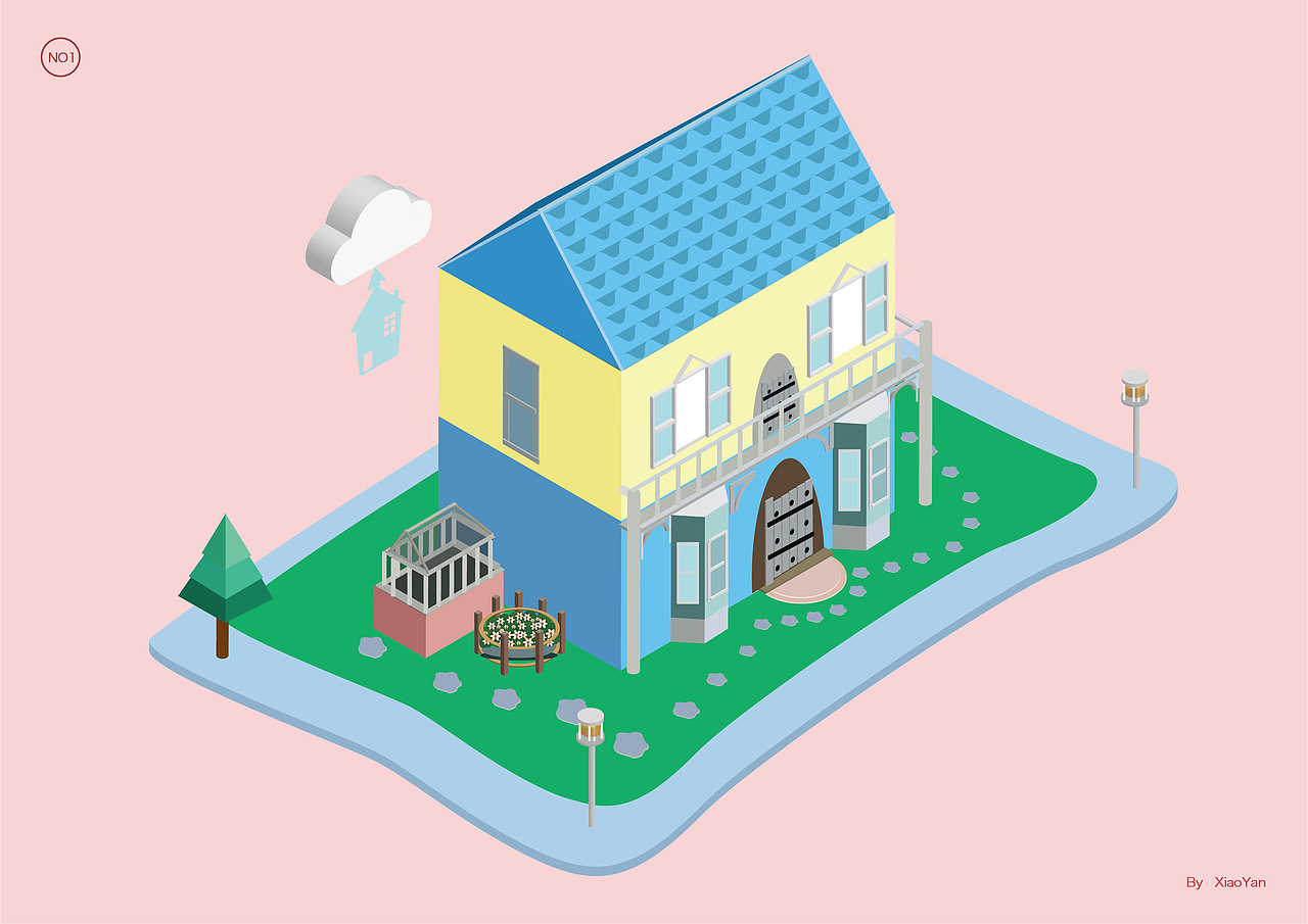 2.5D建筑小插畫（圖ZMTE2NjY0MTky） - 創(chuàng)作習(xí)作 - 站酷設(shè)計(jì)師曦樂(lè)原創(chuàng)素材 - 站酷ZCOOL