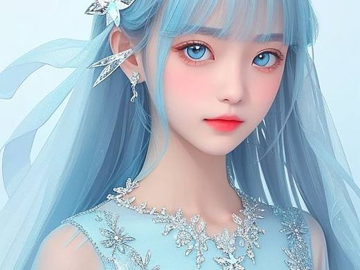 AI绘画︳冰雪女孩