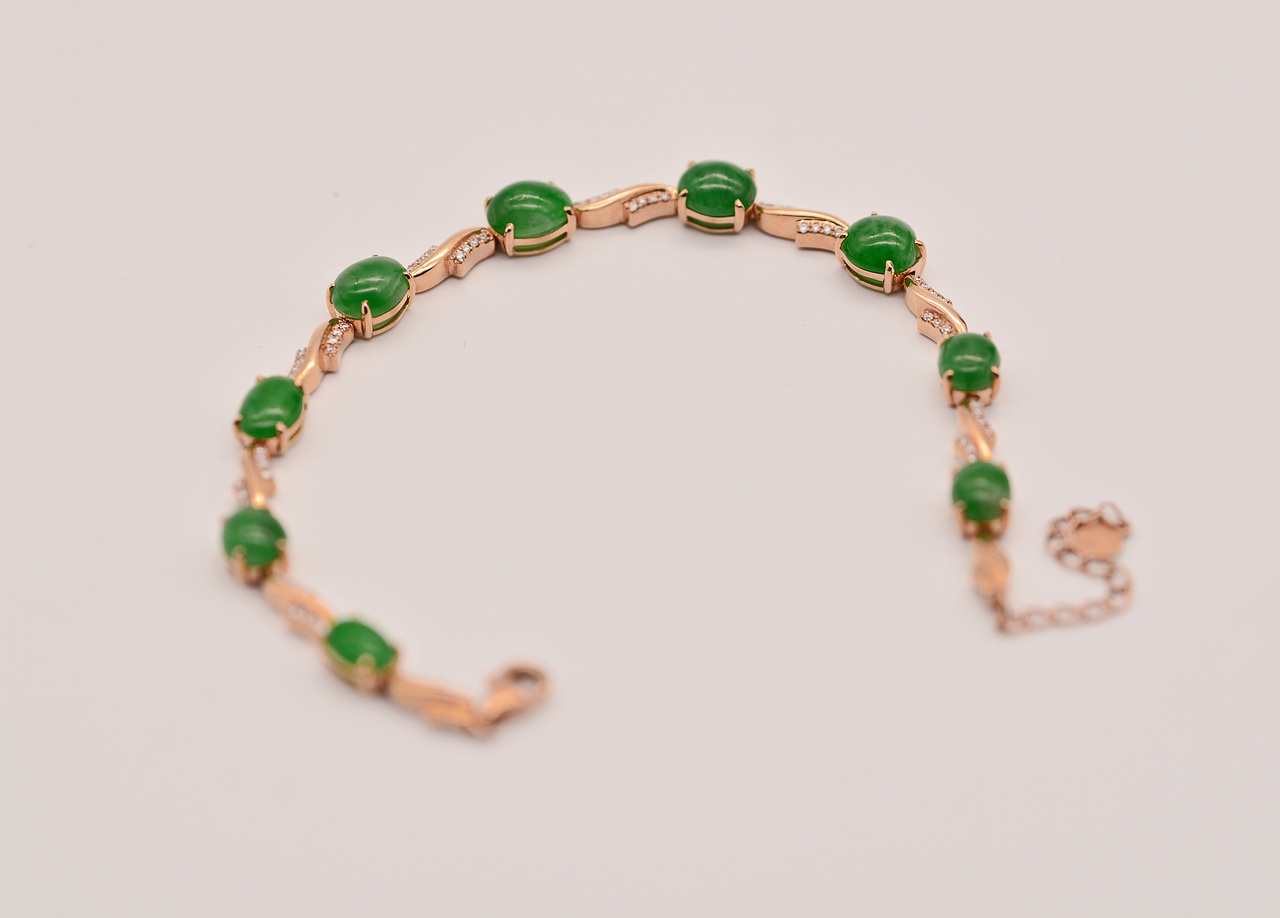 倾心一见 |18k翡翠手链