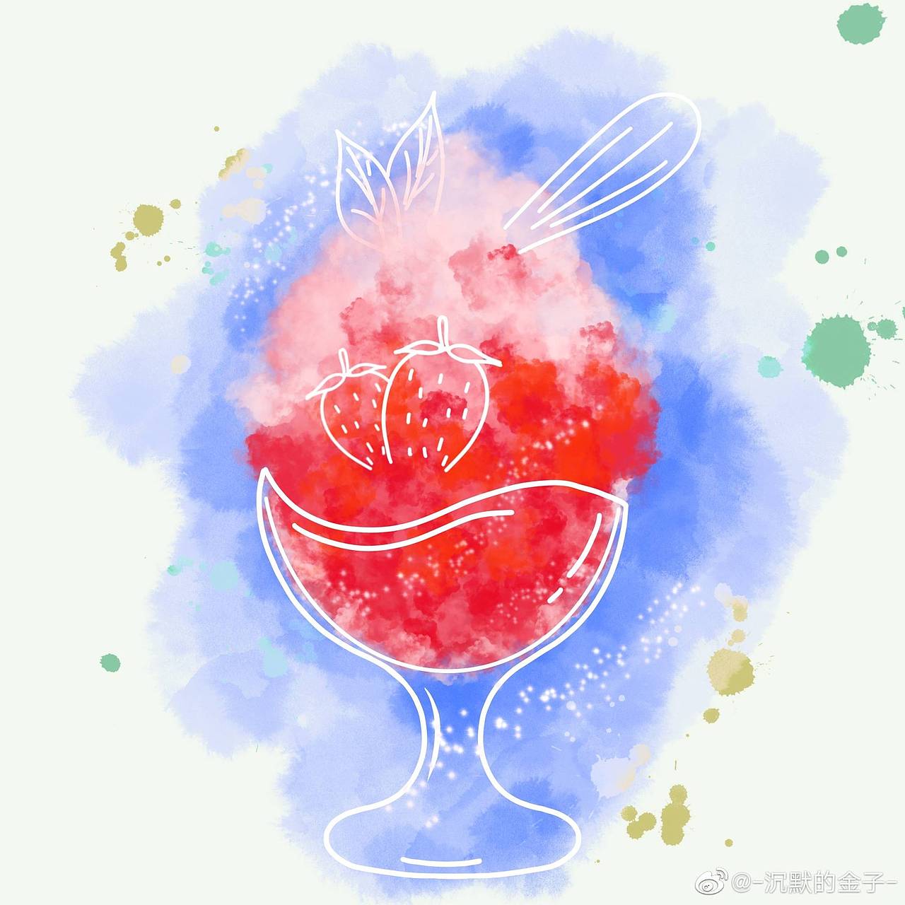 一杯刨冰（图ZMTg0MjY0MTA0） - 新锐潮流插画 - 站酷设计师crossheart12原创素材 - 站酷ZCOOL