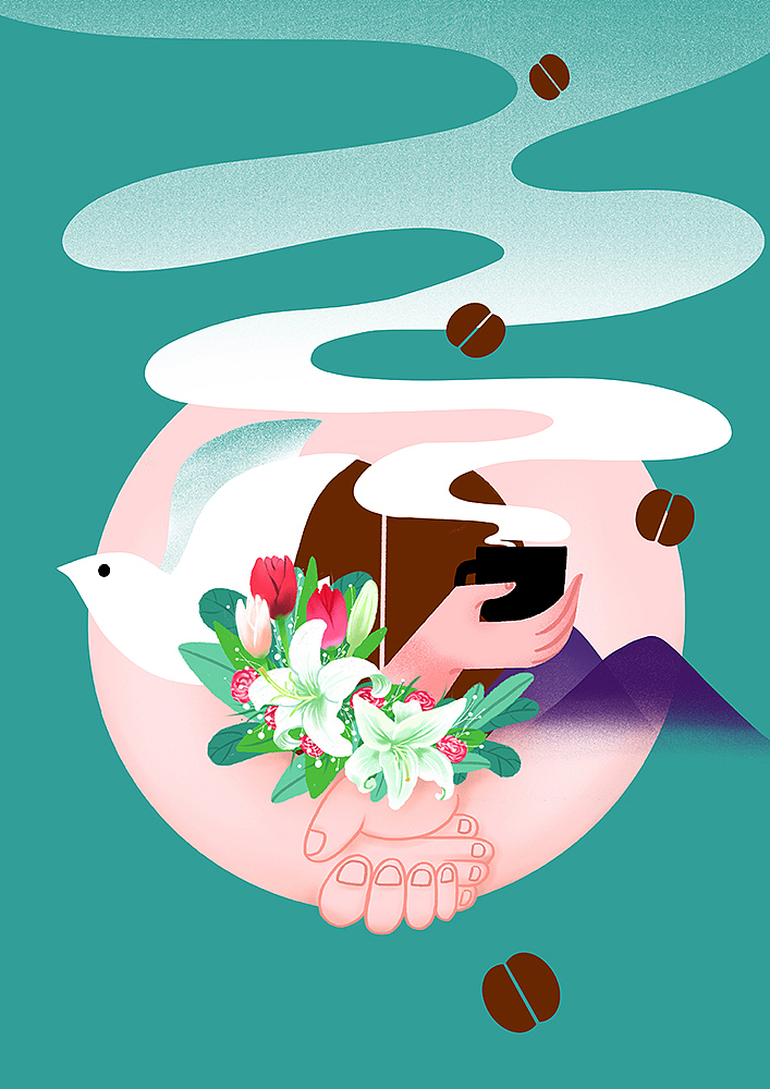 商业插画 咖啡插画（图ZMjIxNDI2MDEy） - 商业插画 - 站酷设计师海岛上的大杨原创素材 - 站酷ZCOOL