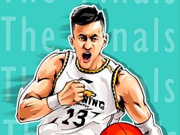 CBA總決賽郭艾倫插畫