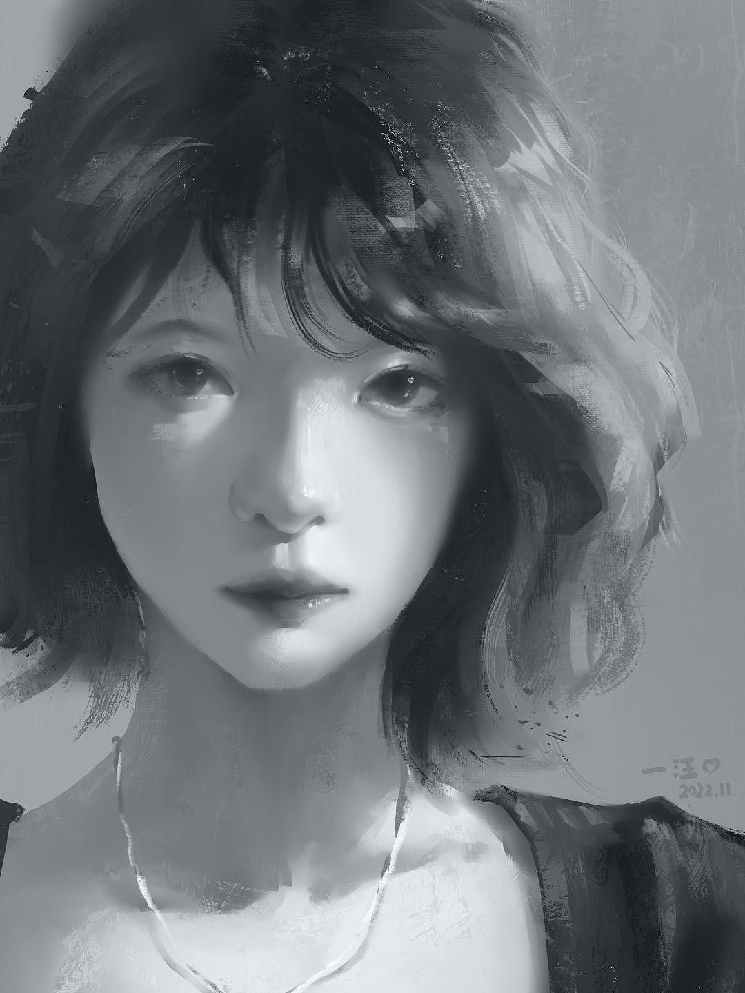 阳光抚摸着她的头发