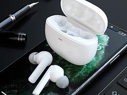 3C數(shù)碼藍(lán)牙耳機(jī)場(chǎng)景，C4D建模Octane渲染，帶源文件