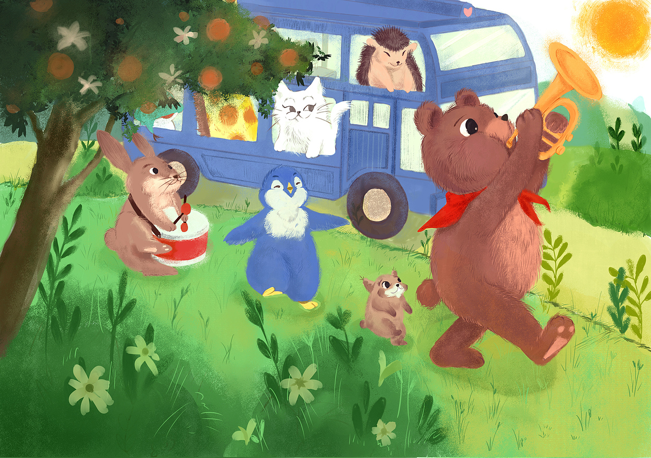 音乐小队（图ZMTcwMzM4MTY4） - 儿童插画 - 站酷设计师茗玖0000原创素材 - 站酷ZCOOL