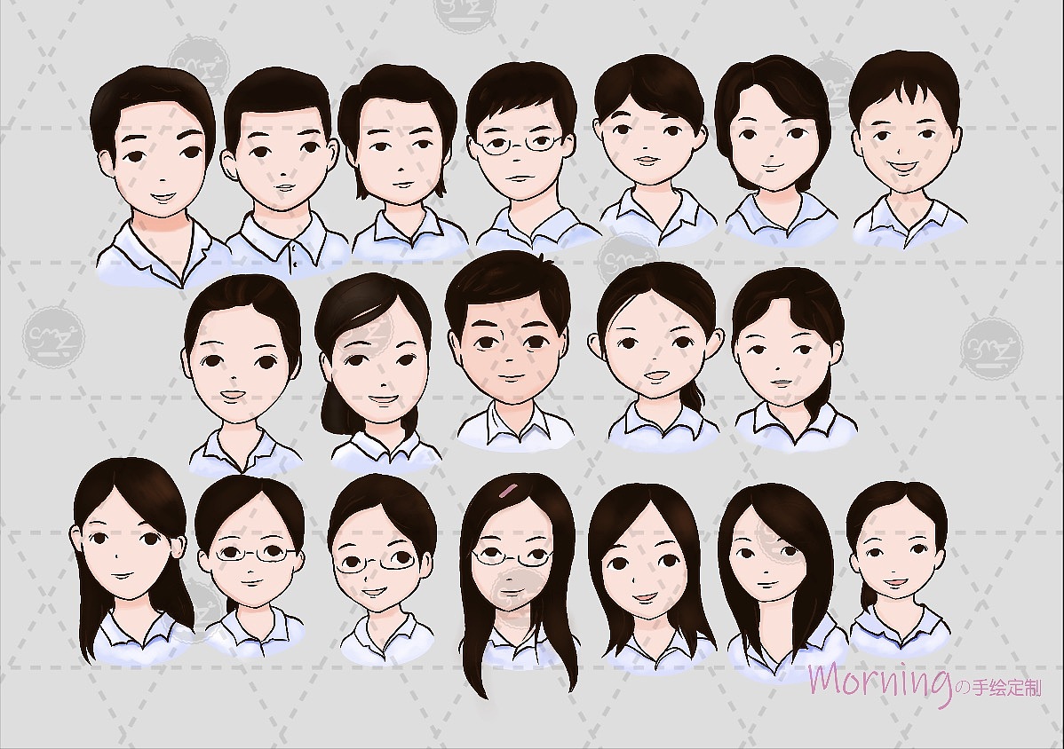 手绘头像系列（图ZMTkyMDM5OTcy） - 商业插画 - 站酷设计师梅姐画个画原创素材 - 站酷ZCOOL
