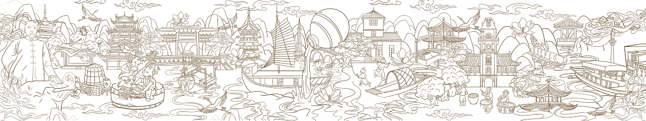 南通城市文化插画设计（图ZMzc2NjA0Nzg4） - 商业插画 - 站酷设计师小李爱吃鱼原创素材 - 站酷ZCOOL