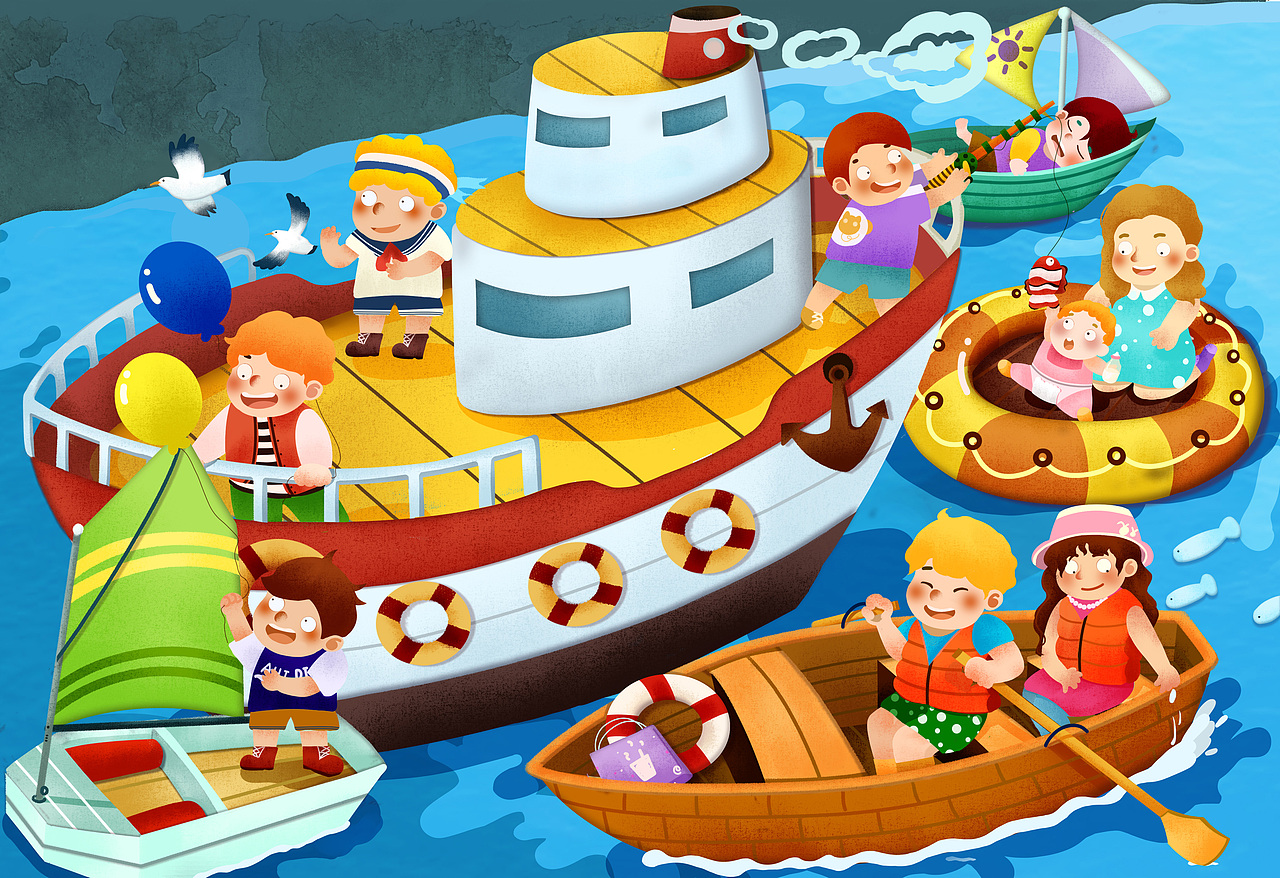 儿童拼图插画海陆空