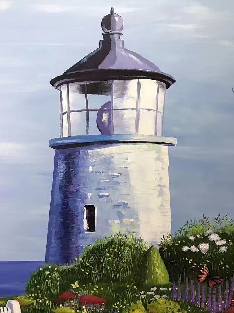 油画灯塔