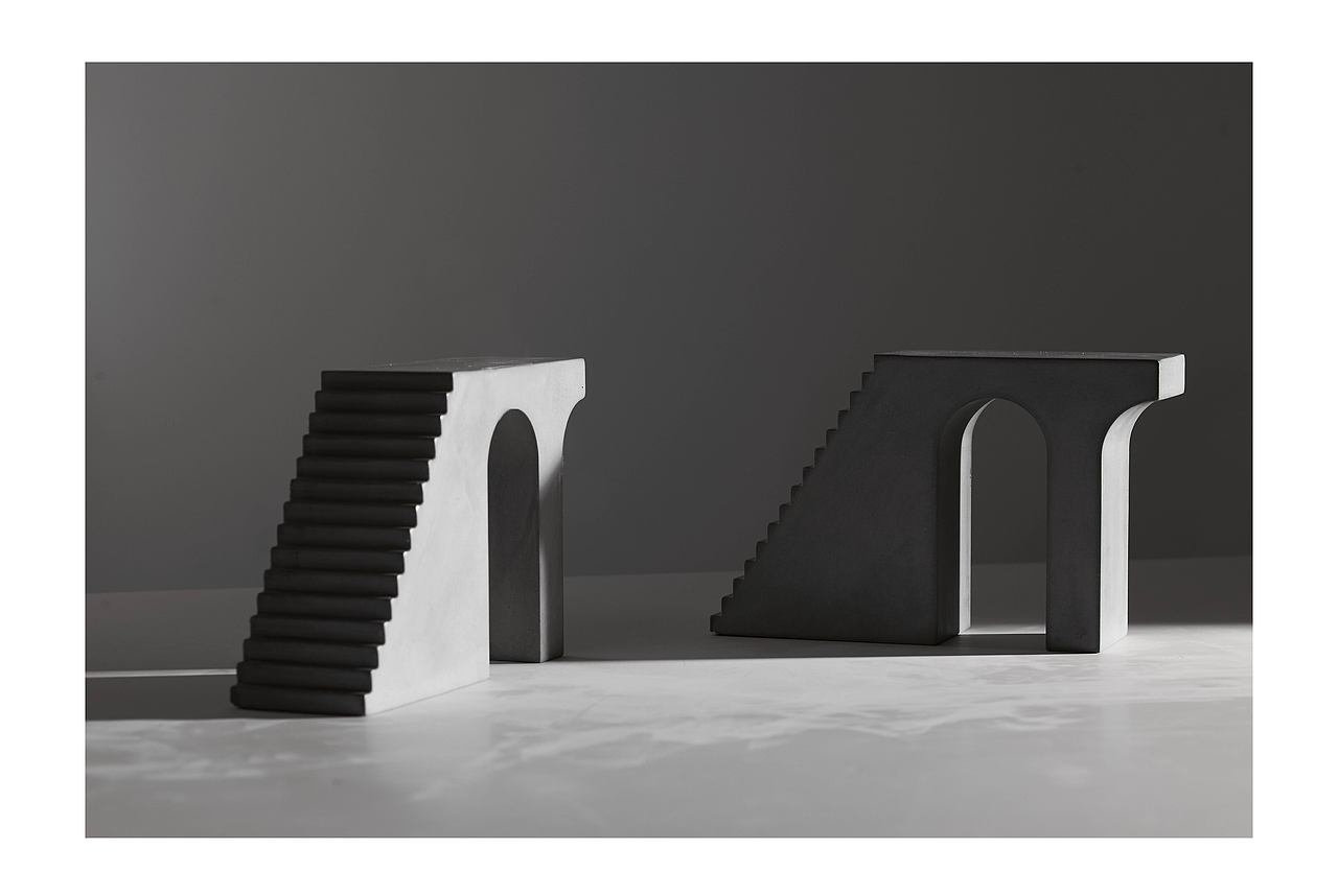 尘市集|水泥拱门楼梯桌面书立混凝土建筑摆件原创设计（图ZMjA4NTU2NDcy） - 生活用品 - 站酷设计师尘市集原创素材 - 站酷ZCOOL