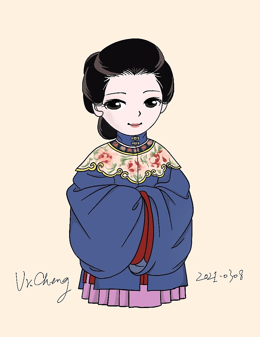 大明衣冠图志之士庶妻冠服其一