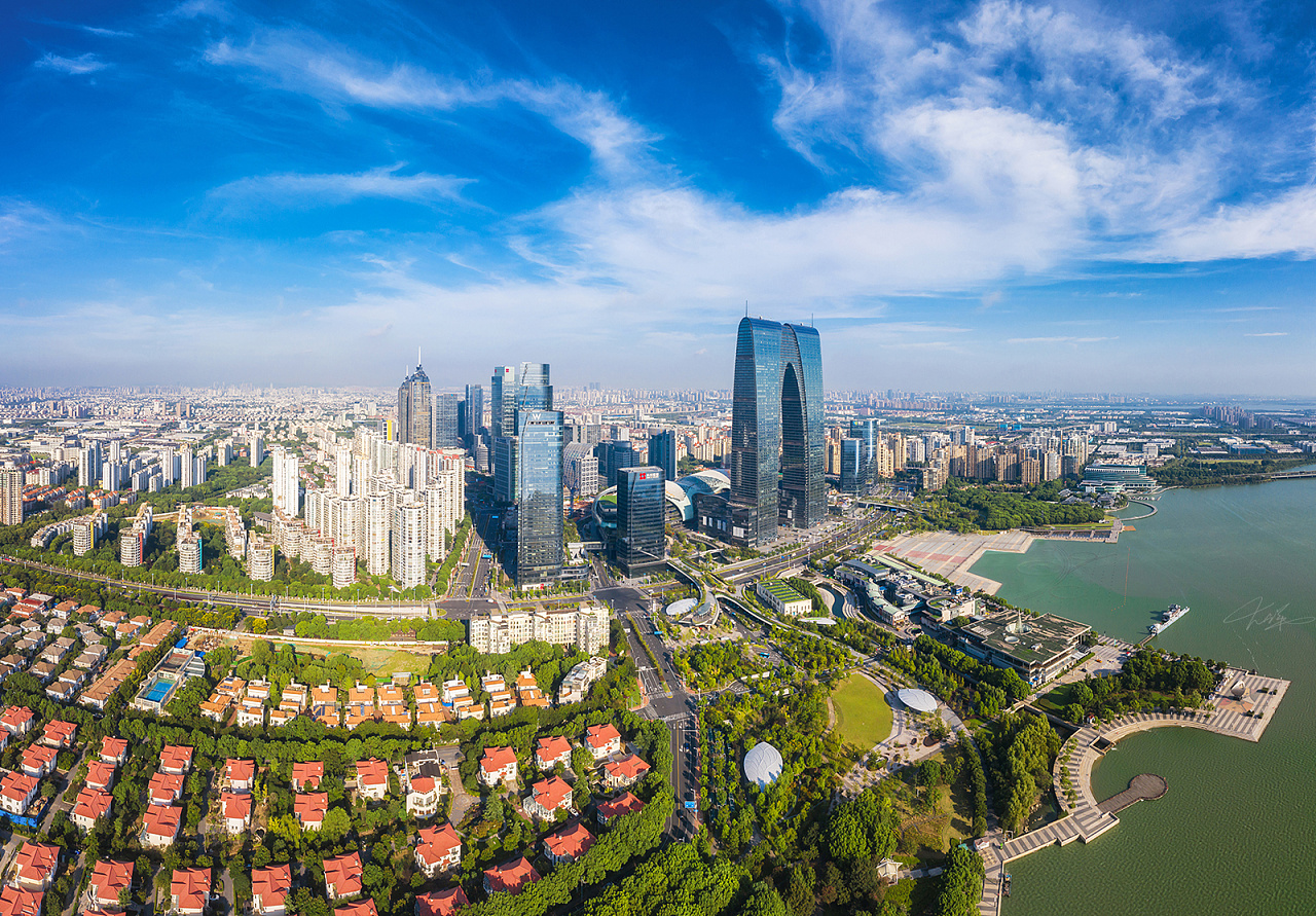 苏州金鸡湖城市风光