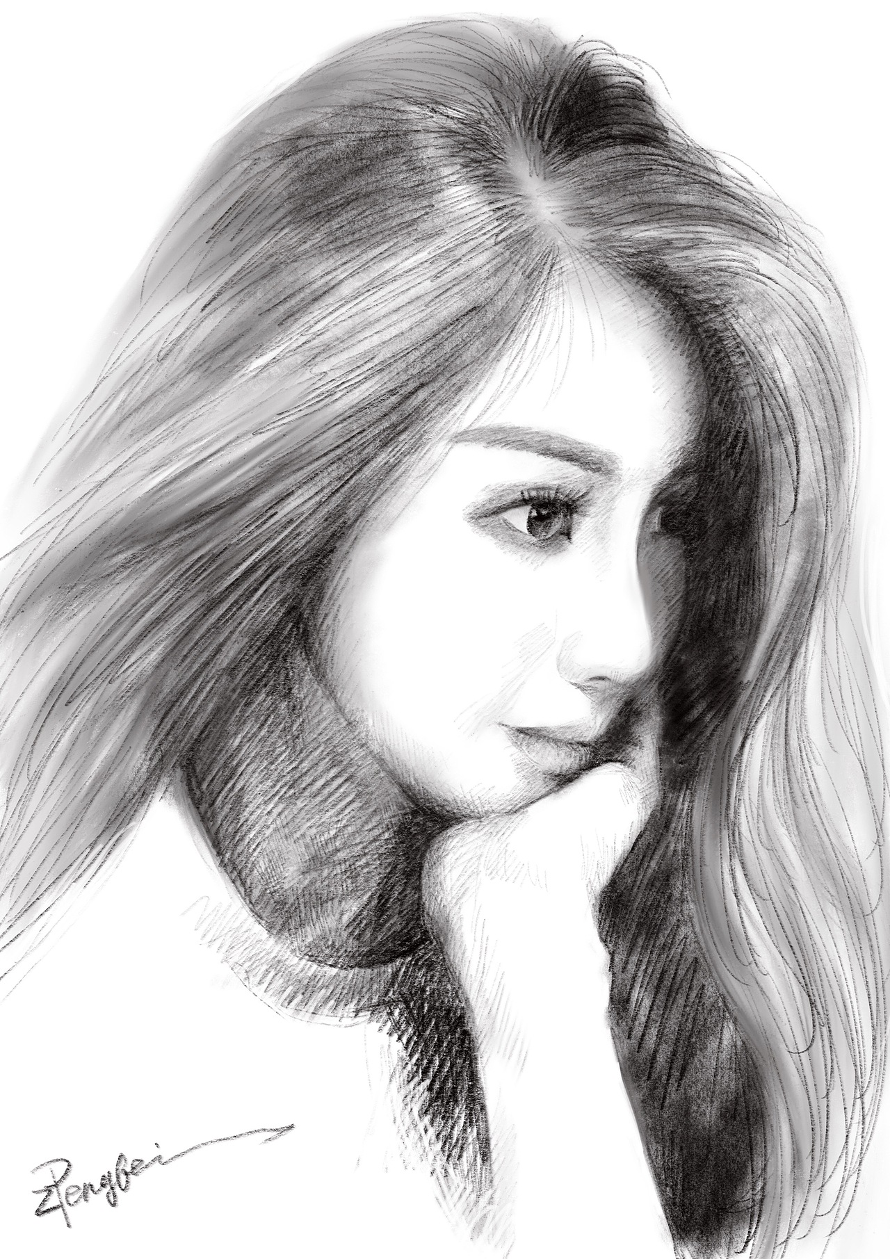 美女速写（图ZMTMyNDUzOTM2） - 绘画 - 站酷设计师Z59188139原创素材 - 站酷ZCOOL