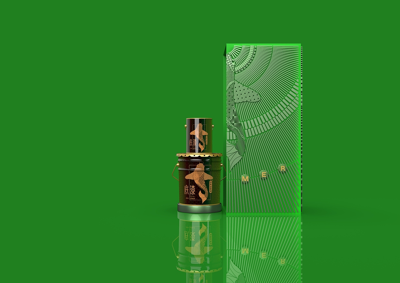 （Bin0B0）涂料容器外包装设计（梓亮金紫荆鲤鱼系列）（图ZMjU1NjUyODI4） - 包装 - 站酷设计师Bin0B0原创素材 - 站酷ZCOOL