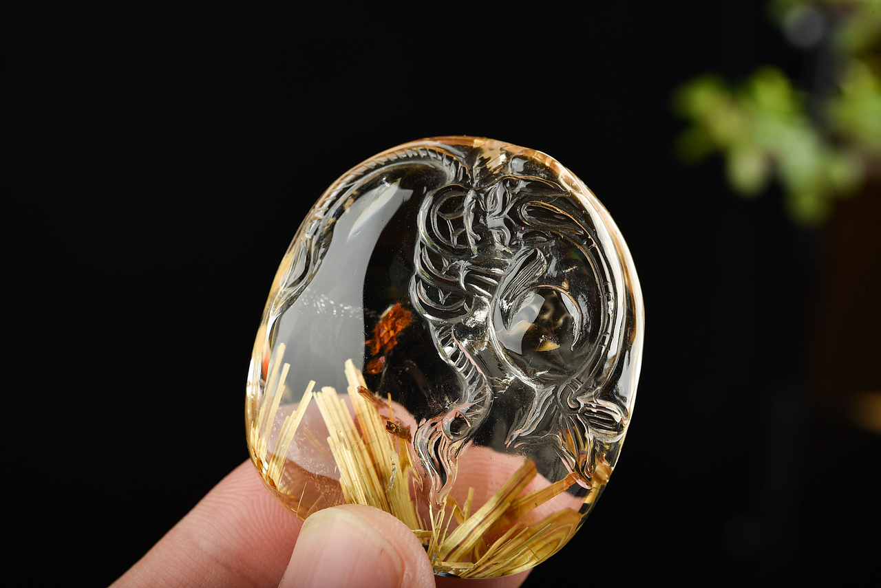 好兆头珠宝之精选发晶和钛晶吊坠