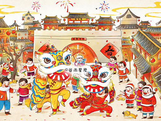 春节系列插画