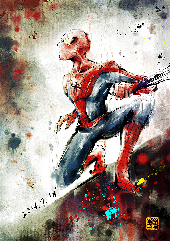 超级英雄cg水墨