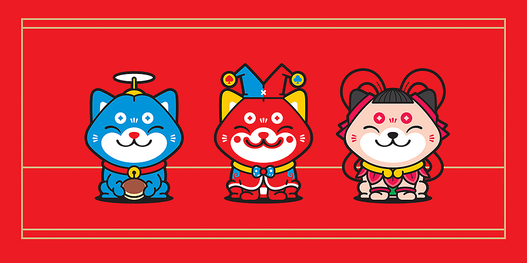 来福与旺财 狗年吉祥物设计（图ZOTYxOTU4ODg=） - IP形象 - 站酷设计师天空之城的下水道原创素材 - 站酷ZCOOL