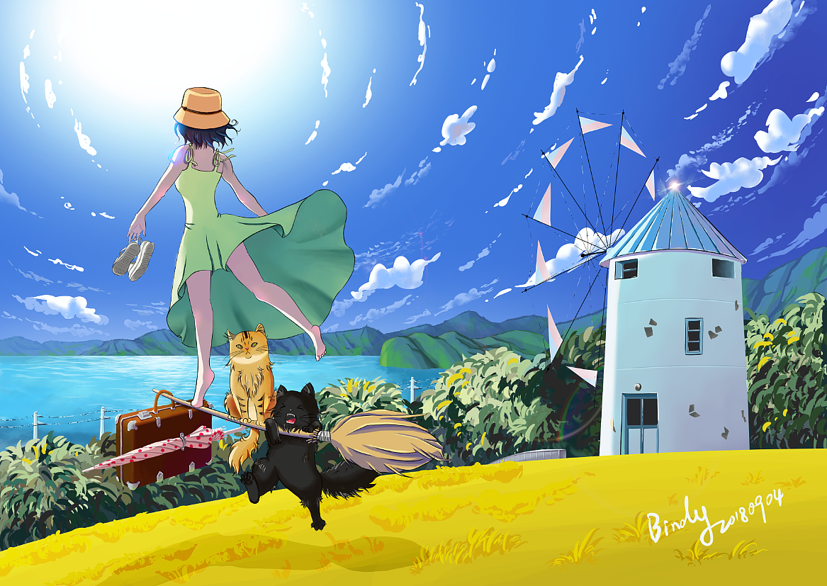 插画 | 小魔女&猫咪&旅行