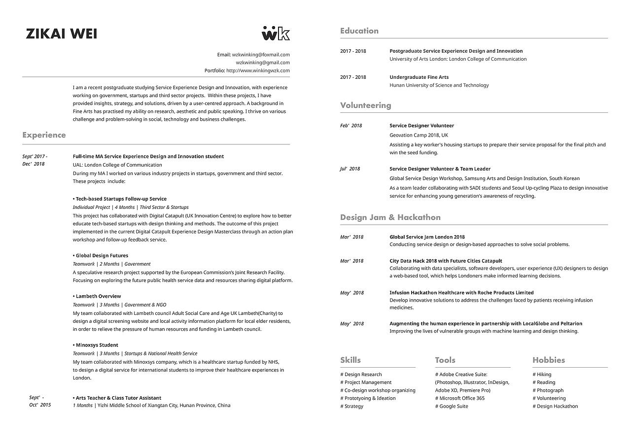 Zikai Wei resume