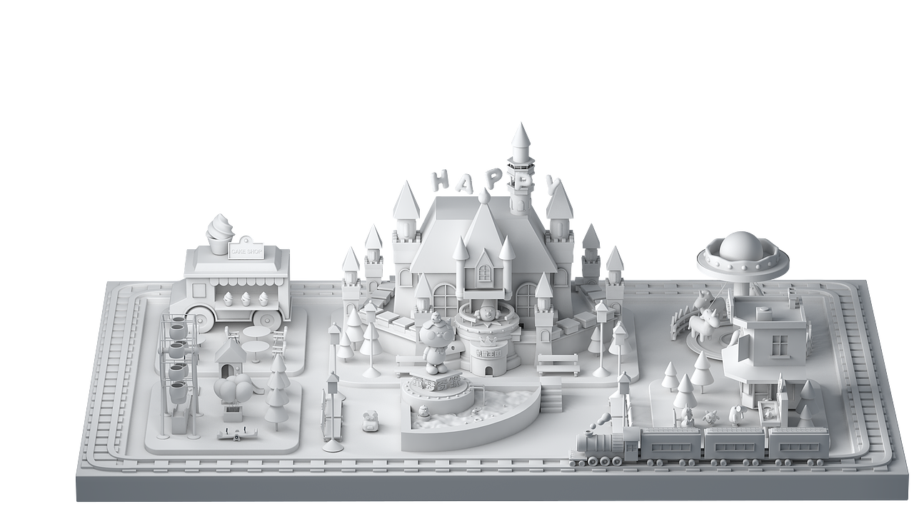 卡通游乐场 场景建模