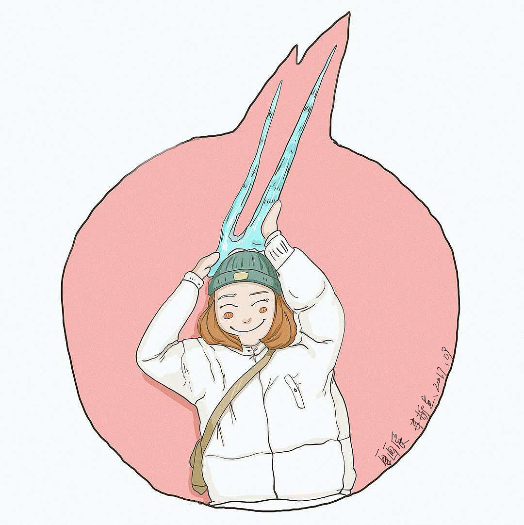 佛系秃头少女修仙插画日常