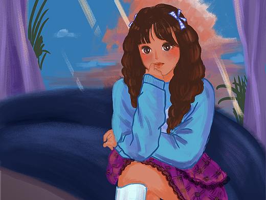 少女（个人主页-ZNTc3MDkzNDA=） - 商业插画 - 站酷设计师乔木深原创素材 - 站酷ZCOOL