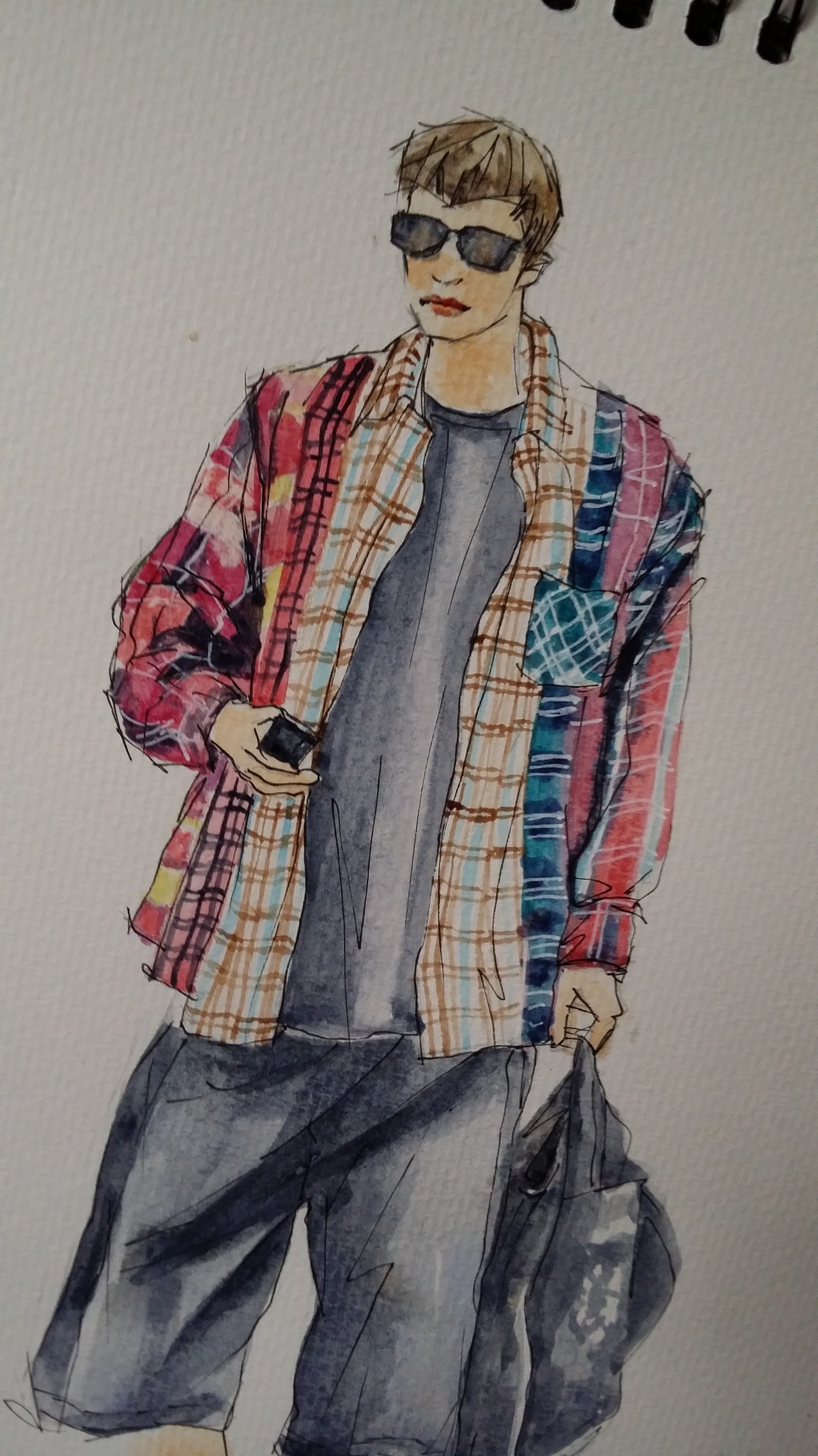 手绘时装插画(男装)