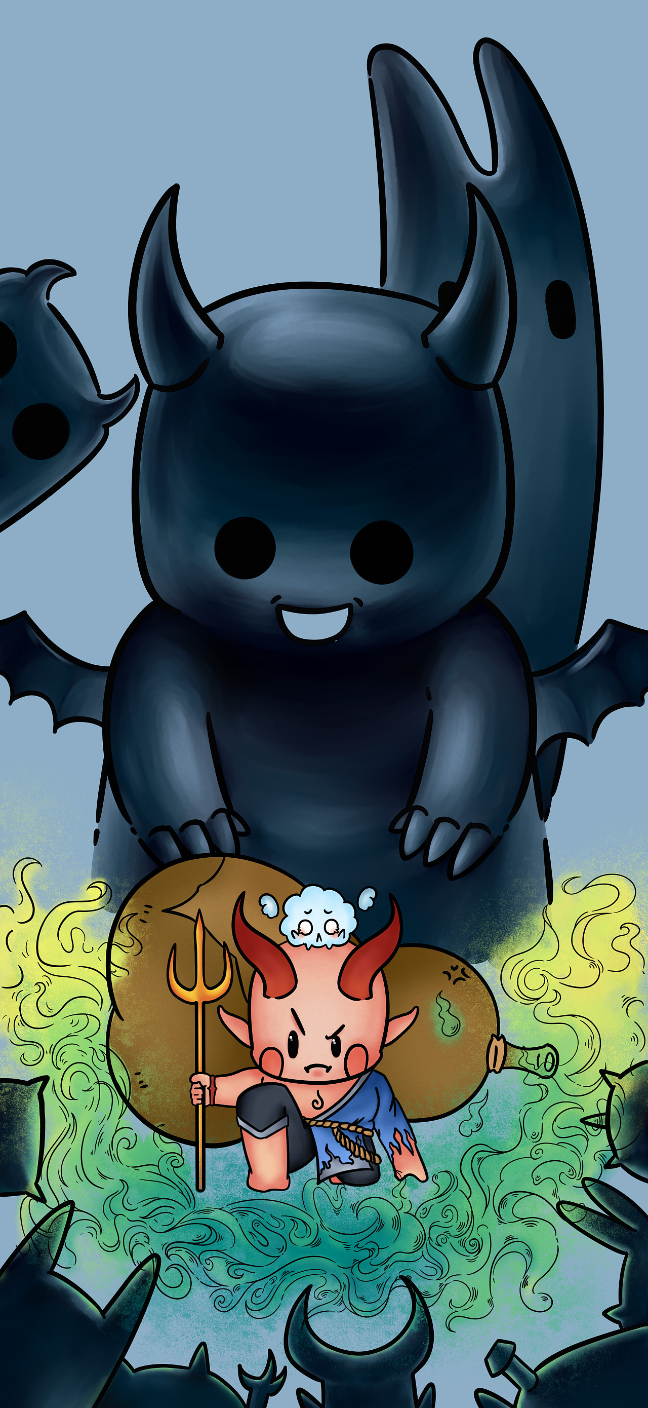 萌宝除魔系列插画-开始