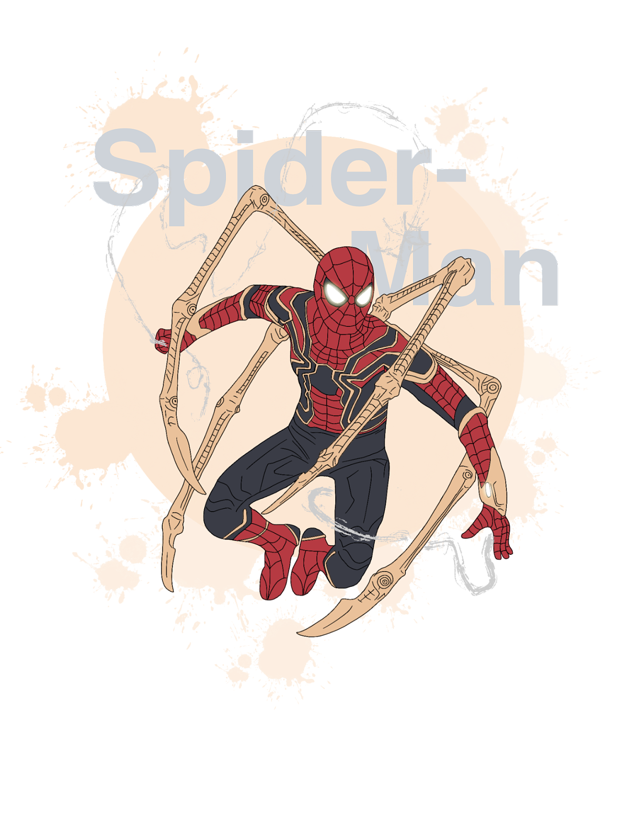 漫威人物肖像手绘插画