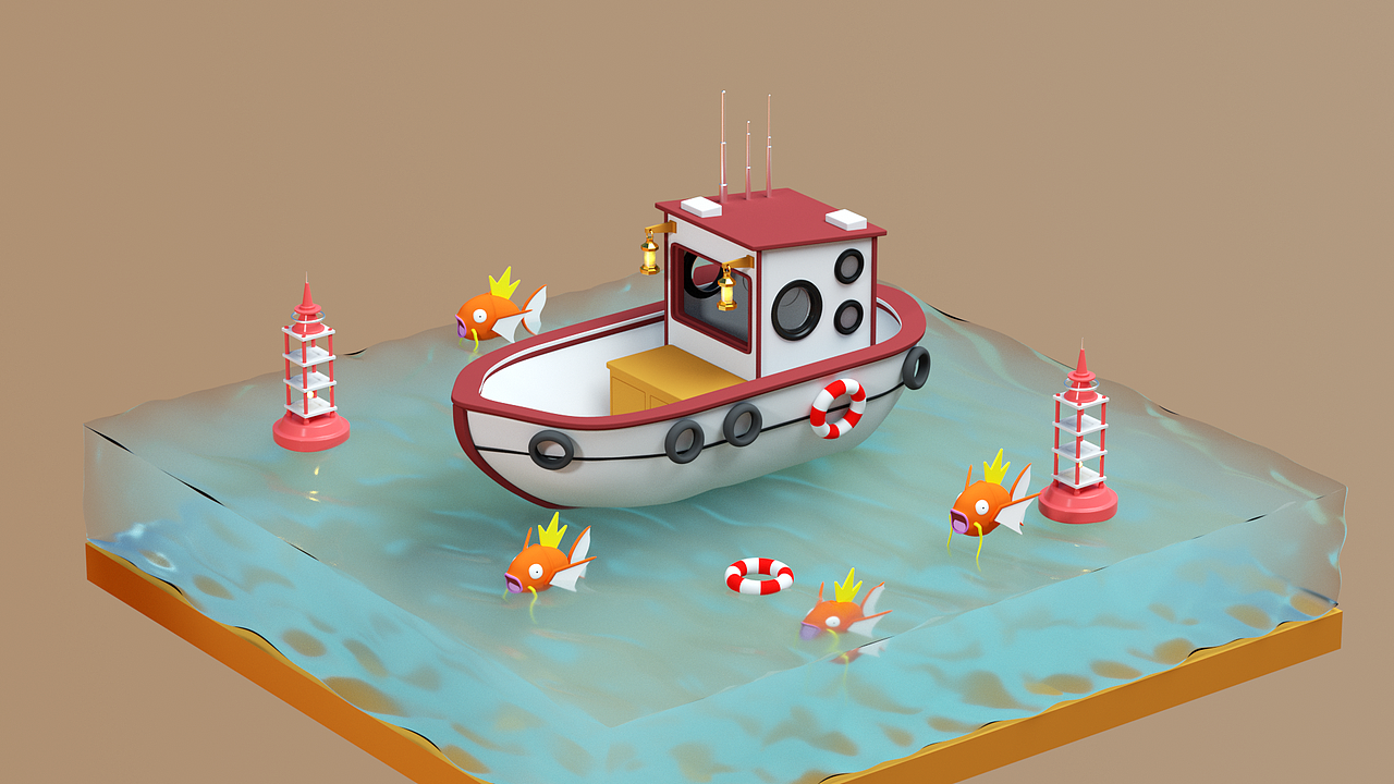 灯塔小船+巨大鲤鱼王（图ZMjUyMTc0NzA4） - 场景 - 站酷设计师市石武渡原创素材 - 站酷ZCOOL