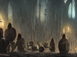 #AI创作实验室#维京人，在海边教堂虔诚地祈祷忏悔