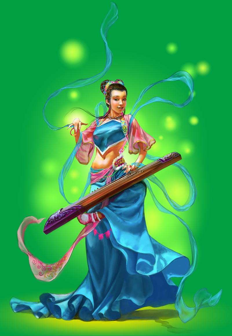 古筝（图ZMjIwOTM0NA==） - 概念设定 - 站酷设计师黑洞原创素材 - 站酷ZCOOL