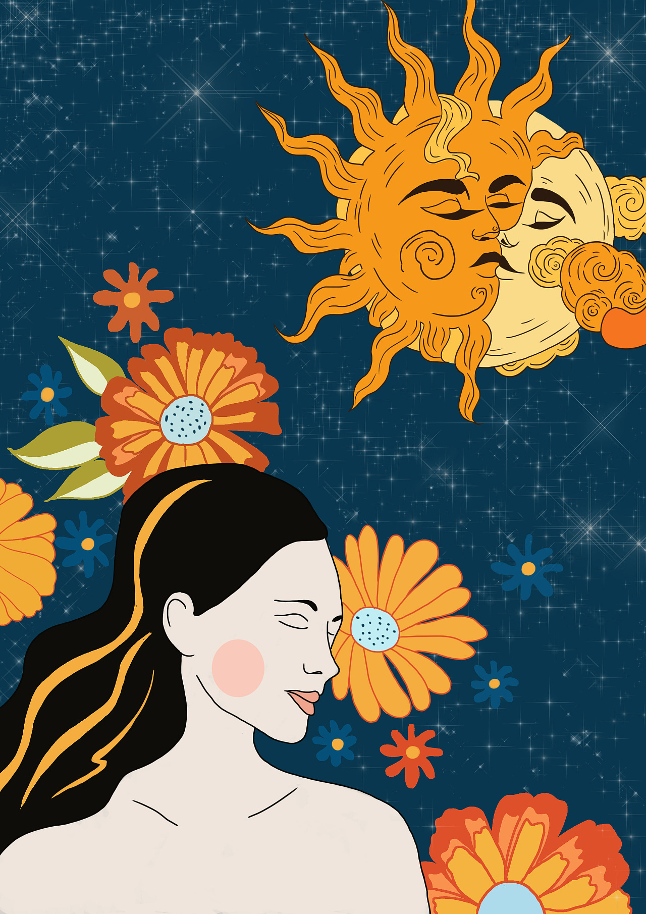 大广赛一叶子熬夜精华包装插画设计