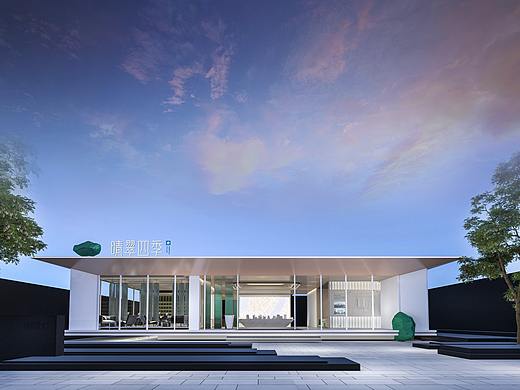 卓越晴翠四季售楼处优展区展厅绿翡翠建筑室内软装设计