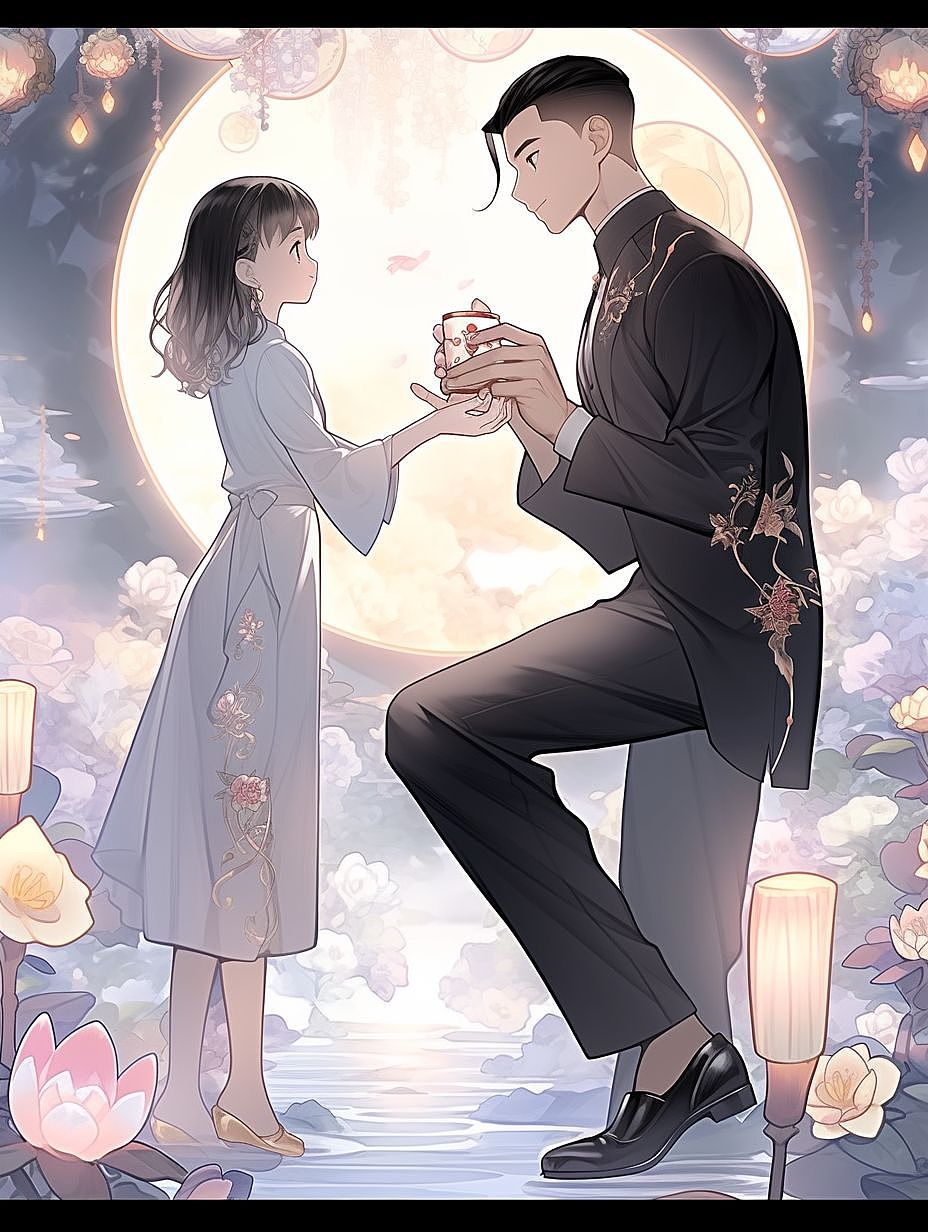 二次元奶茶店海报