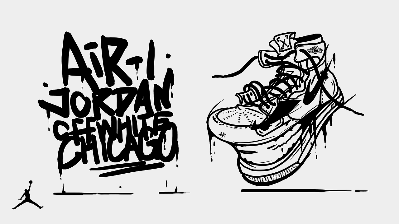 AIRJORAN-1xOW（图ZMjgwNzE0ODky） - 新锐潮流插画 - 站酷设计师一圈大胡子原创素材 - 站酷ZCOOL