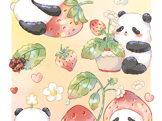 草莓熊貓（個(gè)人主頁(yè)-ZNjYxNzExMDA=） - 商業(yè)插畫 - 站酷設(shè)計(jì)師Chadolu茶豆露原創(chuàng)素材 - 站酷ZCOOL