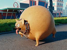 C4D角色向圆圆的动物之汪汪狗