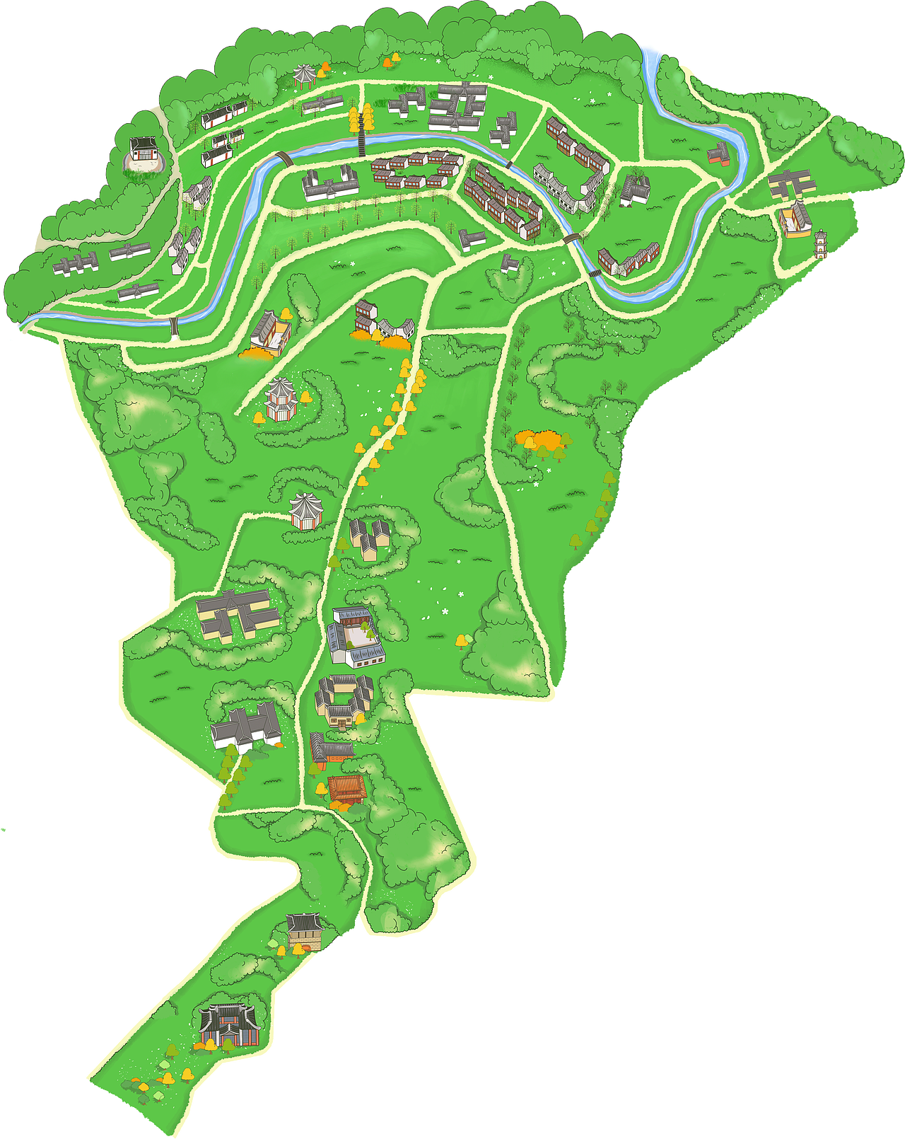 景区手绘地图（图ZMjgyNTQzNjYw） - 商业插画 - 站酷设计师手绘地图导览原创素材 - 站酷ZCOOL