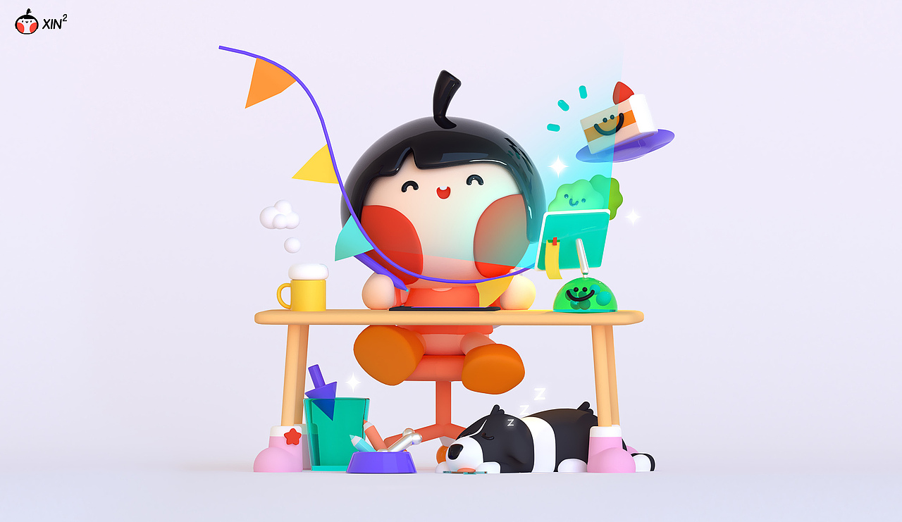 C4D | 给自己做一张海报~（图ZMjg3NjkzOTAw） - IP形象 - 站酷设计师MXINXIN原创素材 - 站酷ZCOOL