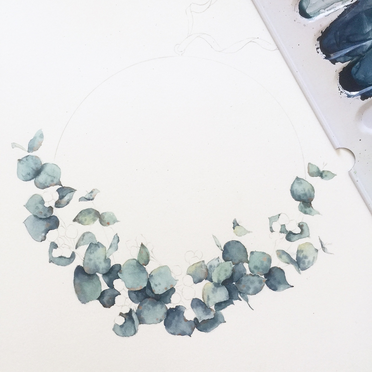 花环过程图（图ZMTUxNjk4MDQw） - 绘画 - 站酷设计师鹿芩水彩原创素材 - 站酷ZCOOL