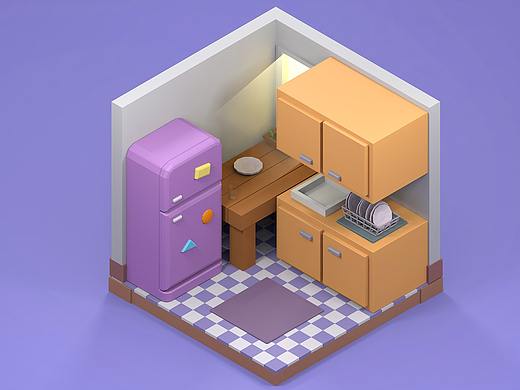 C4D2.5D小房间