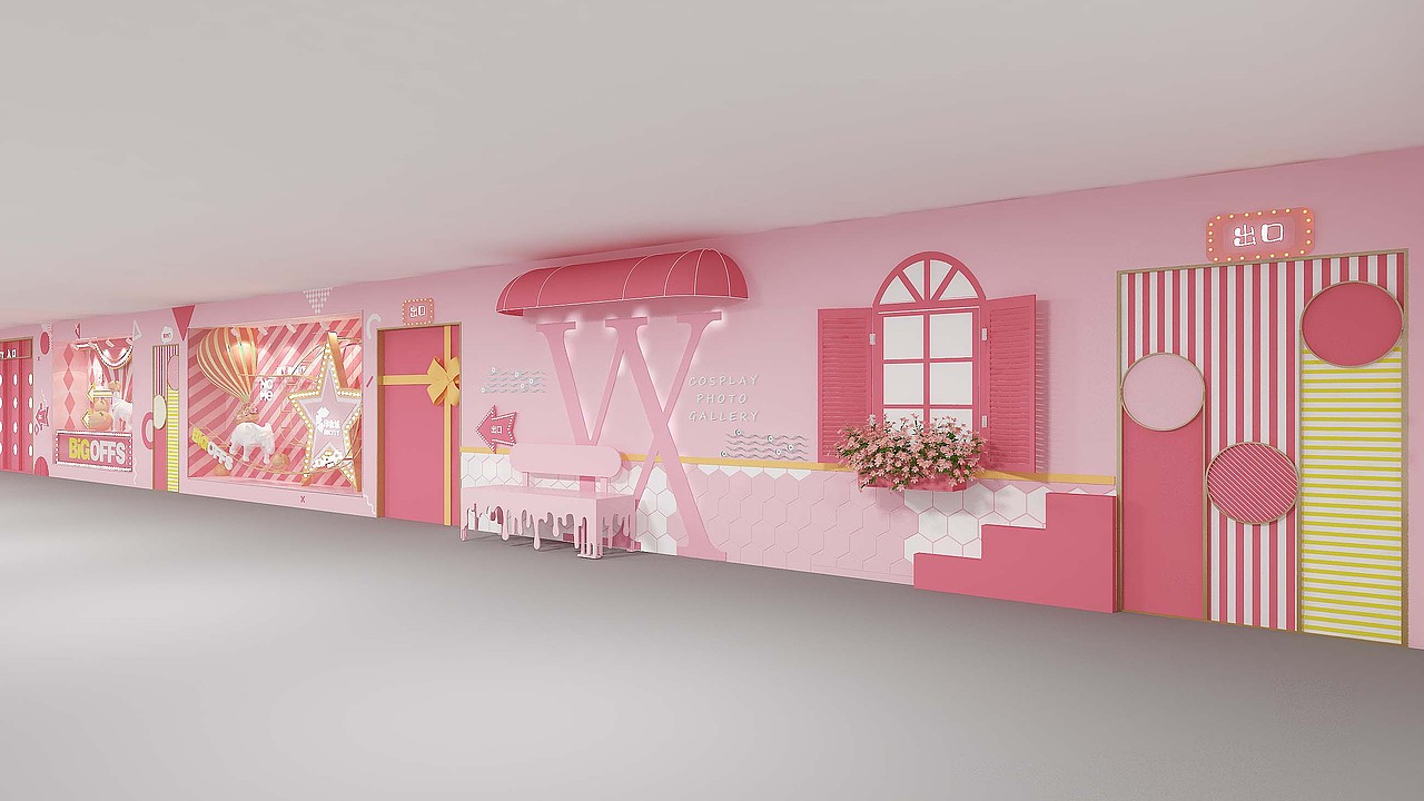 一个印象城的通道包装