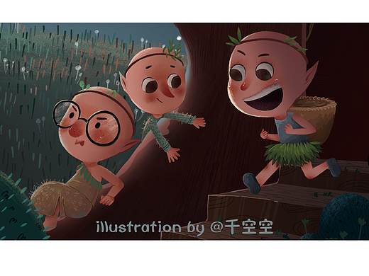 小精靈（個(gè)人主頁-ZMzAyODYzODg=） - 兒童插畫 - 站酷設(shè)計(jì)師千空空原創(chuàng)素材 - 站酷ZCOOL