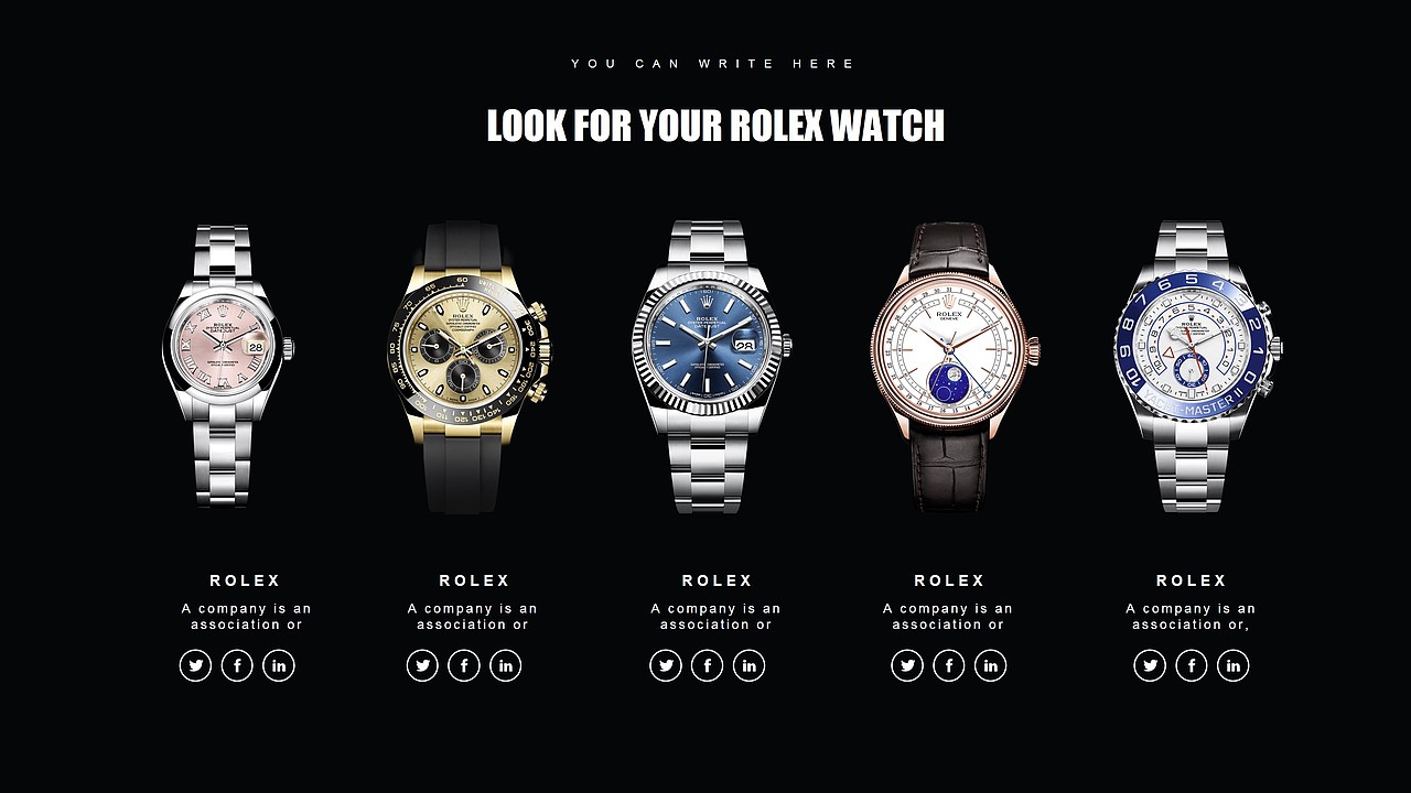 高端rolex劳力士手表腕表宣传推广ppt模板