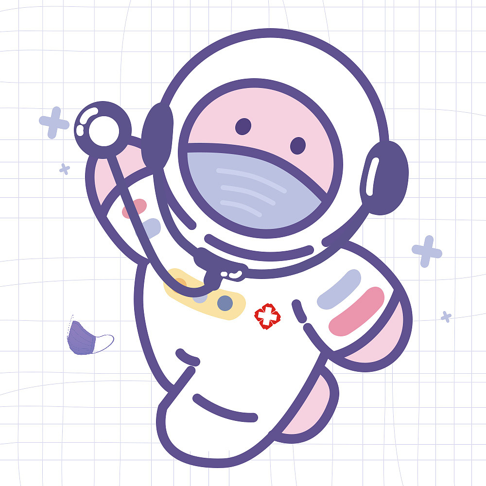q版形象,卡通形象,卡通防护服,医护人员,宇航员|插画|创作习作|z3